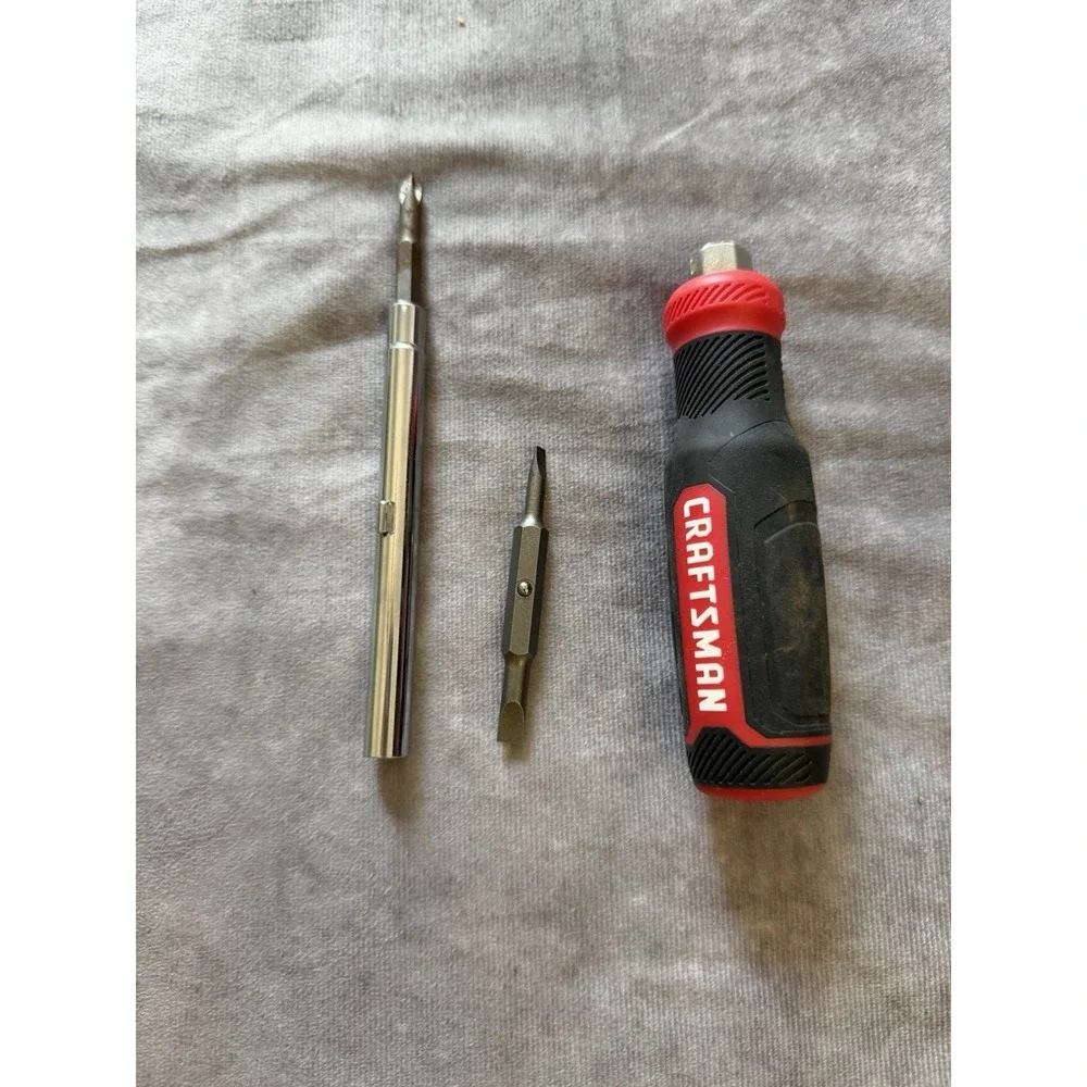 Craftsman Multi-Bit Driver w/ Extension Shaft & Double-Ended Bit, Red/Black
